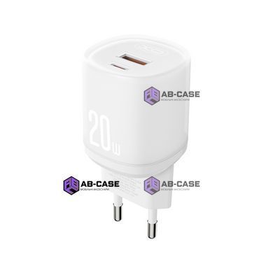 Зарядное устройство 20W (1 USB + 1 Type-C) XO L144 PD+QC3.0 (White)