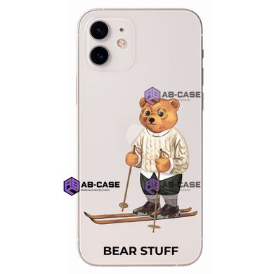 Чехол прозрачный Print Bear Stuff для iPhone 12 mini Мишка на лыжах