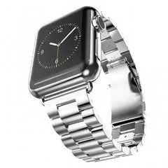 Стальной ремешок Stainless Steel Braslet 3 Beads для Apple Watch (38mm, 40mm, 41mm, Silver)