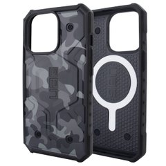 Чехол для iPhone 15 UAG with MagSafe camouflage - Black-Gray
