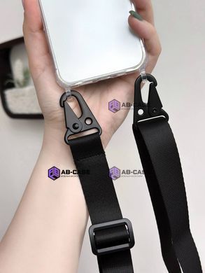 Чехол для iPhone 13 mini : с ремешком прозрачный Crossbody &ndash; Black