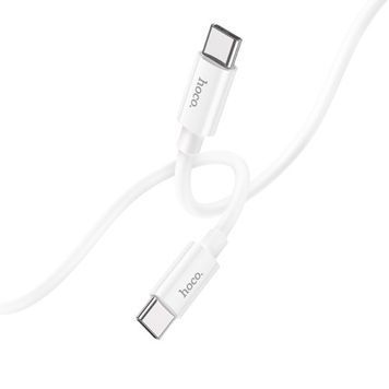 Кабель 60W (Type-C to Type-C) HOCO X87 Magic silicone charging data cable for &ndash; White (1m)