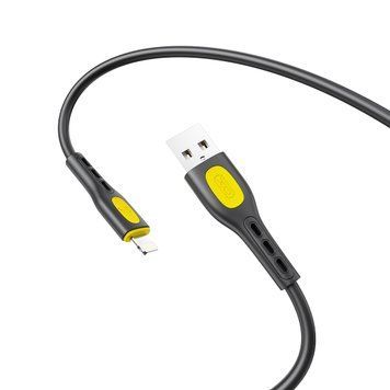 Кабель XO (USB &ndash; Lightning) 3A NB280 Jian Yan Series &ndash; Black (1m)