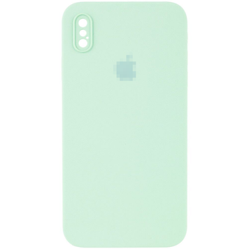 Чехол Silicone Case FULL CAMERA (square side) (для iPhone Xs Max) (Sky Blue)