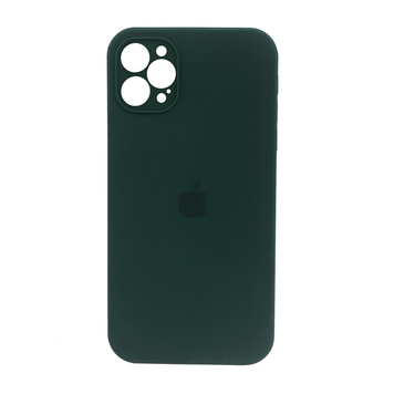 Чохол Silicone Case FULL CAMERA (square side) (на iPhone 12 pro) (Forest Green)