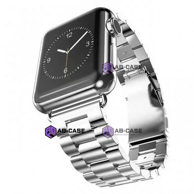 Стальний ремінець Stainless Steel Braslet 3 Beads на Apple Watch (38mm, 40mm, 41mm, Silver)