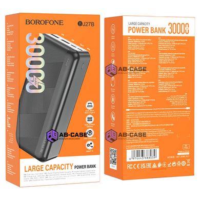 Павербанк 30000 mAh Borofone USB + USB-C Quick Charge 2.0 - Black