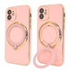 Чехол для iPhone 11 Holder Glitter Shining Сase with MagSafe с подставкой и защитными линзами на камеру Pink