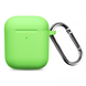 Чехол силиконовый для Airpods 1|2 c карабином Lime Green 2