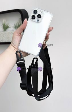 Прозорий чохол для iPhone 16 Pro з ремінцем Clear Crossbody Black