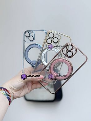 Чехол для iPhone 15 Plus Clear Shining Holder with MagSafe Rose Gold