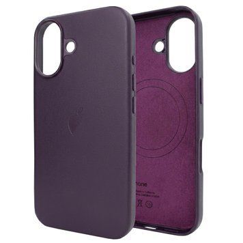 Чохол для iPhone 16 Leather Case PU with MagSafe - Dark Cherry