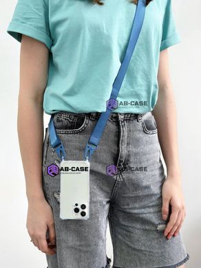 Чохол для iPhone 13 mini : з ремінцем прозорий Crossbody &ndash; Cobalt Blue