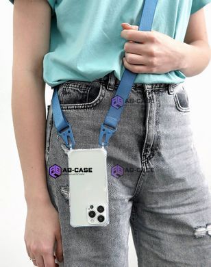 Чохол для iPhone 13 mini : з ремінцем прозорий Crossbody &ndash; Cobalt Blue
