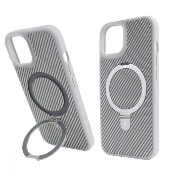 Чехол для iPhone 12 / 12 Pro : Nofelet Carbon MagSafe с подставкой &ndash; Titanium Gray