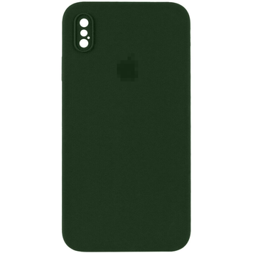 Чехол Silicone Case FULL CAMERA (square side) (для iPhone Xs Max) (Virid)