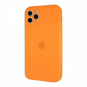 Чохол Silicone Case FULL CAMERA (square side) (на iPhone 12 pro) (Electric Orange)