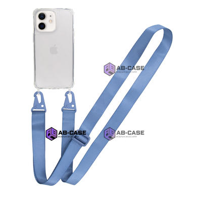 Чохол для iPhone 13 mini : з ремінцем прозорий Crossbody &ndash; Cobalt Blue