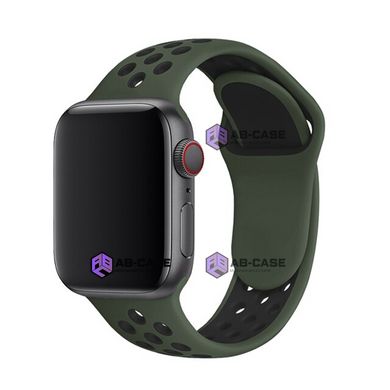 Ремешок силиконовый Nike Sport Band для Apple Watch 42|44|45|49mm Khaki-Black