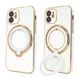 Чехол для iPhone 11 Holder Glitter Shining Сase with MagSafe с подставкой и защитными линзами на камеру White