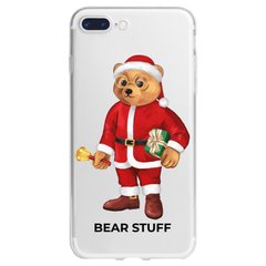 Чехол прозрачный Print Bear Stuff для iPhone 7 Plus/8 Plus Мишка Санта Клаус