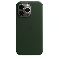 Кожаный чехол Leather Case with MagSafe Forest Green для iPhone 13 Pro