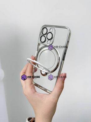 Чехол для iPhone 15 Plus Clear Shining Holder with MagSafe Silver