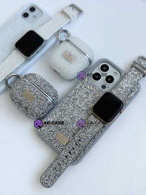 Ремешок Swarovski для Apple Watch 42mm | 44mm | 45mm | 46mm | 49mm со стразами Silver