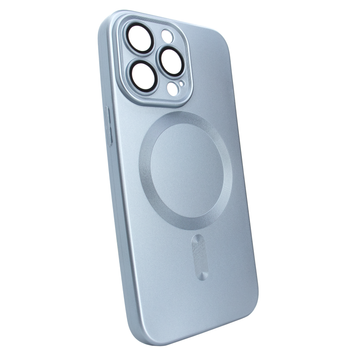 Чохол матовий Silicone with MagSafe для iPhone 12 Pro із захисними лінзами на камеру Sierra Blue