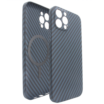 Чохол для iPhone 12 Pro PC Carbon with MagSafe Navy Blue