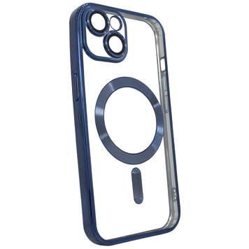 Чехол для iPhone 15 Plus Shining with MagSafe c защитными линзами на камеру Blue Titanium