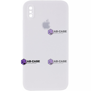 Чохол Silicone Case FULL CAMERA (square side) (на iPhone Xs Max) (White)