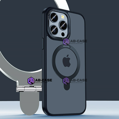 Чехол Matt Guard Magsafe для iPhone 15 Pro с подставкой Black