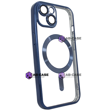 Чехол для iPhone 15 Plus Shining with MagSafe c защитными линзами на камеру Blue Titanium
