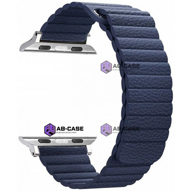 Шкіряний ремінець Leather Loop Band на Apple Watch 42|44|45|49mm Midnight Blue