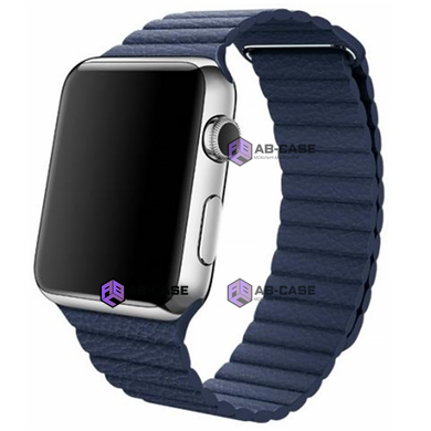 Шкіряний ремінець Leather Loop Band на Apple Watch 42|44|45|49mm Midnight Blue