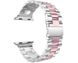 Стальний ремінець Stainless Steel Braslet 3 Beads на Apple Watch (38mm, 40mm, 41mm, Silver-Pink)