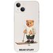 Чохол прозорий Print Bear Stuff на iPhone 13 mini Мишка на лыжах