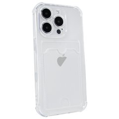 Чохол для iPhone 16 Pro Card Holder Armored Case з карманом для картки прозорий