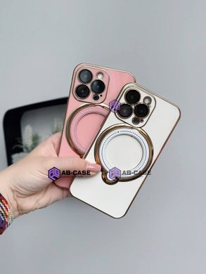 Чехол для iPhone 14 Pro Holder Glitter Shining Сase with MagSafe с подставкой и защитными линзами на камеру Pink