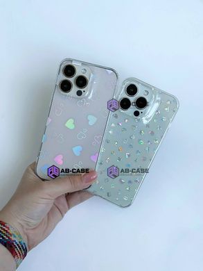 Чохол прозорий для iPhone 14 Pro Max Hologram Case Heart