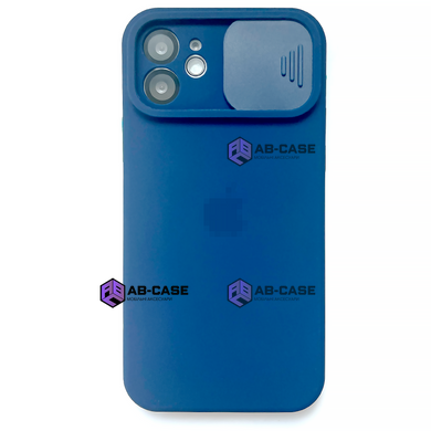 Чохол Silicone with Logo hide camera, для iPhone 12 (Cobalt Blue)