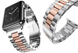 Стальний ремінець Stainless Steel Braslet 3 Beads на Apple Watch (38mm, 40mm, 41mm, Silver-Rose Pink)