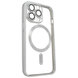 Чехол для iPhone 14 Pro матовый Shining with MagSafe с защитными линзами на камеру Titanium Silver