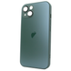 Чехол стеклянный матовый AG Glass Case для iPhone 13 с защитой камеры Green 1