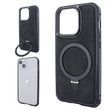 Чохол для iPhone 15 Metal Bumpers Suede Case with MagSafe Stand - Black