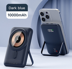 Беспроводной магнитный павербанк 10000 mAh 20w Magnetic с подставкой для iPhone Power Bank Dark Blue