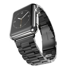Стальной ремешок Stainless Steel Braslet 3 Beads для Apple Watch (42mm, 44mm, 45mm, 49mm Black)