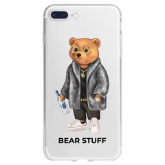 Чехол прозрачный Print Bear Stuff для iPhone 7 Plus/8 Plus Мишка в шубе