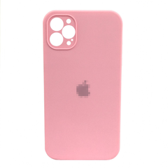 Чехол Silicone Case FULL CAMERA (square side) (для iPhone 12 pro) (Light Pink)